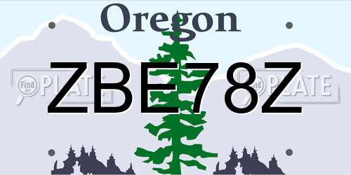 ZBE78Z Oregon License Plate