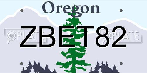 ZBET82 Oregon License Plate