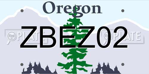 ZBEZ02 Oregon License Plate