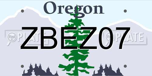 ZBEZ07 Oregon License Plate