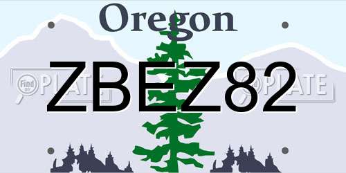 ZBEZ82 Oregon License Plate
