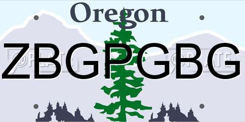 ZBGPGBG Oregon License Plate