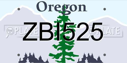 ZBI525 Oregon License Plate