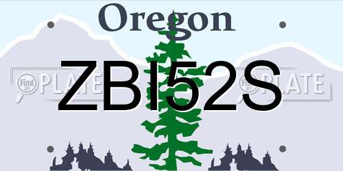 ZBI52S Oregon License Plate
