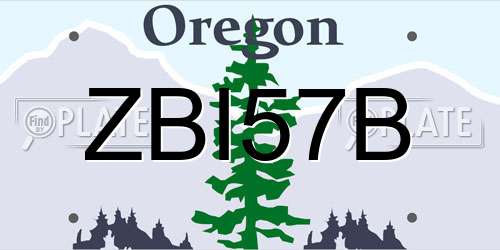 ZBI57B Oregon License Plate
