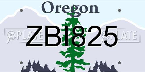ZBI825 Oregon License Plate