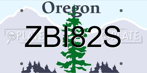 ZBI82S Oregon License Plate