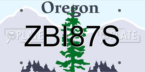 ZBI87S Oregon License Plate