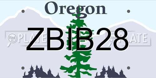 ZBIB28 Oregon License Plate
