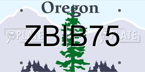 ZBIB75 Oregon License Plate