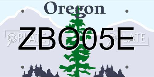 ZBO05E Oregon License Plate