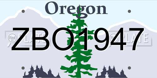 ZBO1947 Oregon License Plate