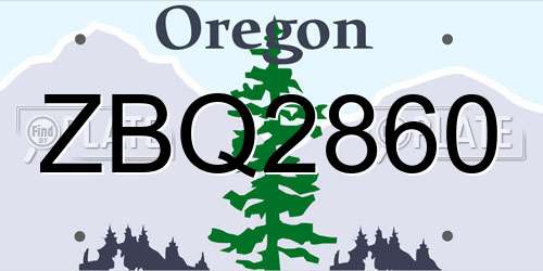 ZBQ2860 Oregon License Plate