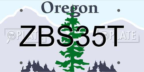ZBS35T Oregon License Plate