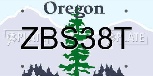 ZBS38T Oregon License Plate