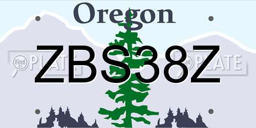 ZBS38Z Oregon License Plate