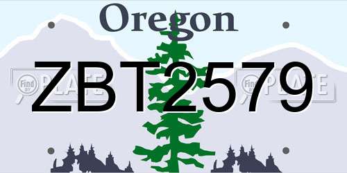 ZBT2579 Oregon License Plate