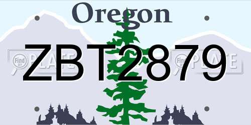 ZBT2879 Oregon License Plate