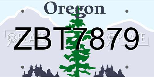 ZBT7879 Oregon License Plate
