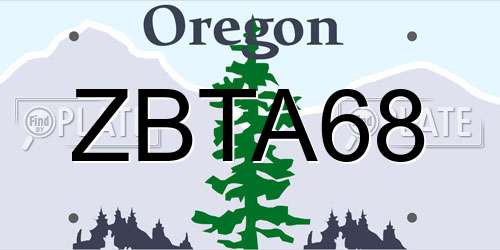 ZBTA68 Oregon License Plate
