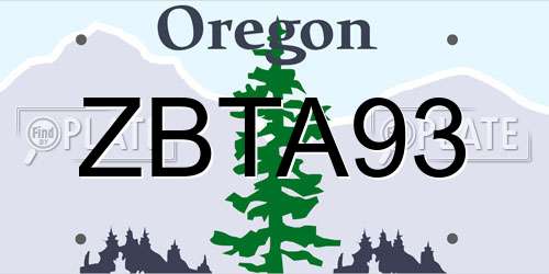 ZBTA93 Oregon License Plate