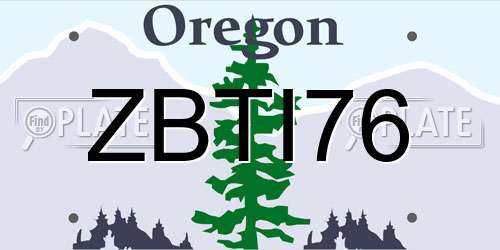 ZBTI76 Oregon License Plate