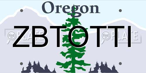 ZBTOTTI Oregon License Plate