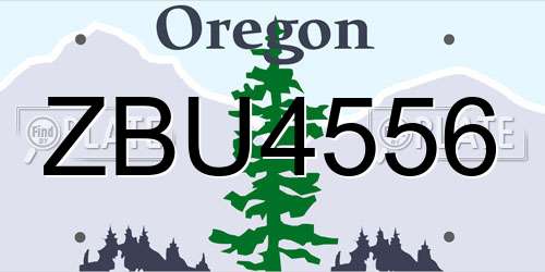 ZBU4556 Oregon License Plate