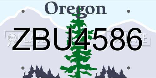 ZBU4586 Oregon License Plate