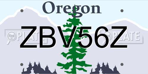 ZBV56Z Oregon License Plate