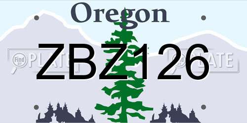 ZBZ126 Oregon License Plate