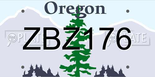ZBZ176 Oregon License Plate