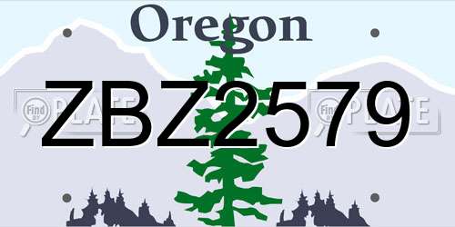 ZBZ2579 Oregon License Plate