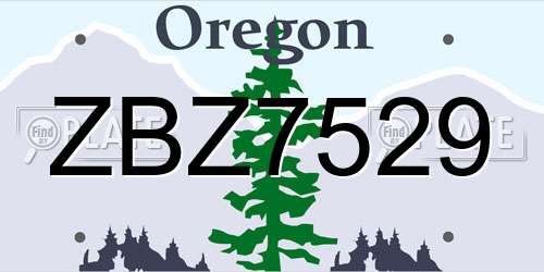 ZBZ7529 Oregon License Plate