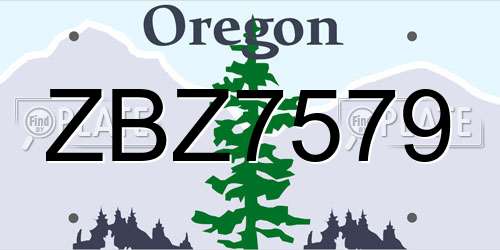 ZBZ7579 Oregon License Plate