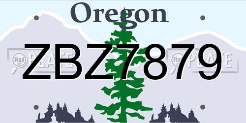 ZBZ7879 Oregon License Plate