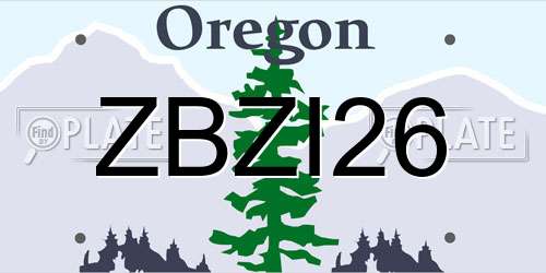 ZBZI26 Oregon License Plate