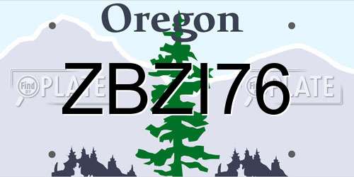 ZBZI76 Oregon License Plate