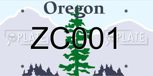 ZC001 Oregon License Plate