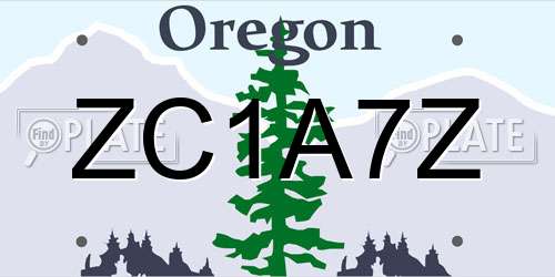 ZC1A7Z Oregon License Plate