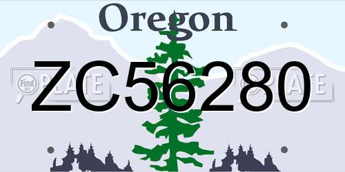 ZC56280 Oregon License Plate