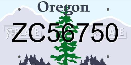 ZC56750 Oregon License Plate