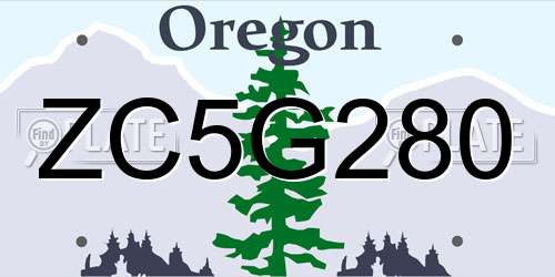 ZC5G280 Oregon License Plate