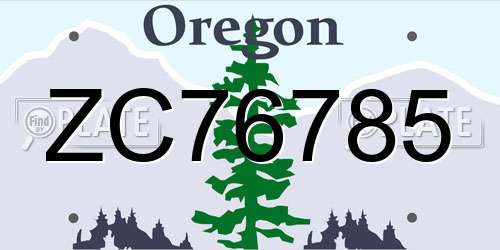 ZC76785 Oregon License Plate