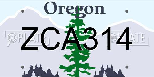 ZCA314 Oregon License Plate