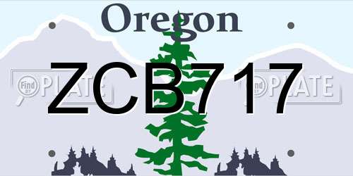 ZCB717 Oregon License Plate