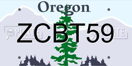 ZCBT59 Oregon License Plate
