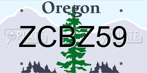 ZCBZ59 Oregon License Plate
