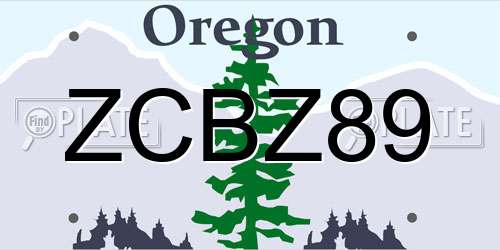 ZCBZ89 Oregon License Plate