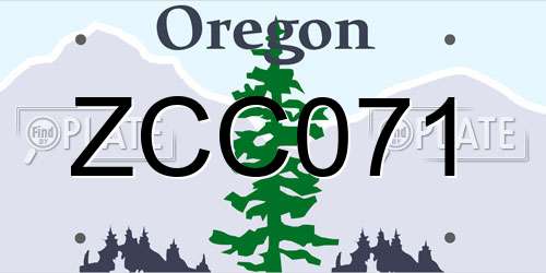 ZCC071 Oregon License Plate
